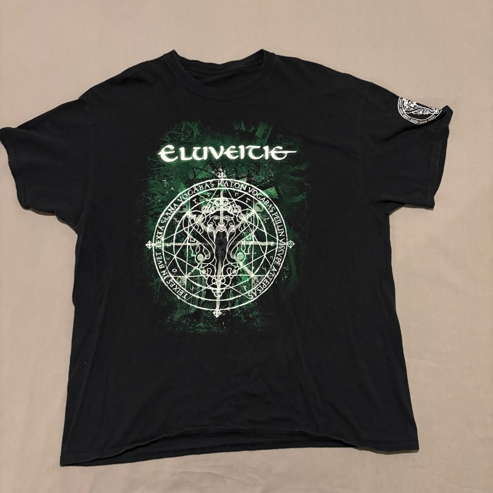 Eluveitie Shirt Large Black Metal Rock Band‎ Casual Y2K Style Grunge
